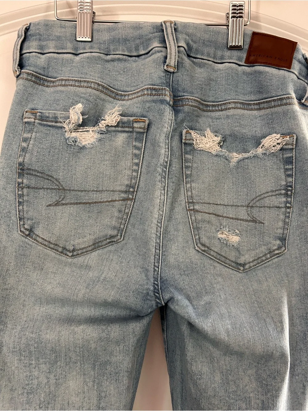 American Eagle Outfitters Light Blue Distressed Jeggings